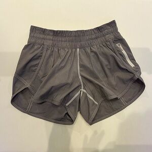 Women’s Gray Lululemon Tracker Shorts.